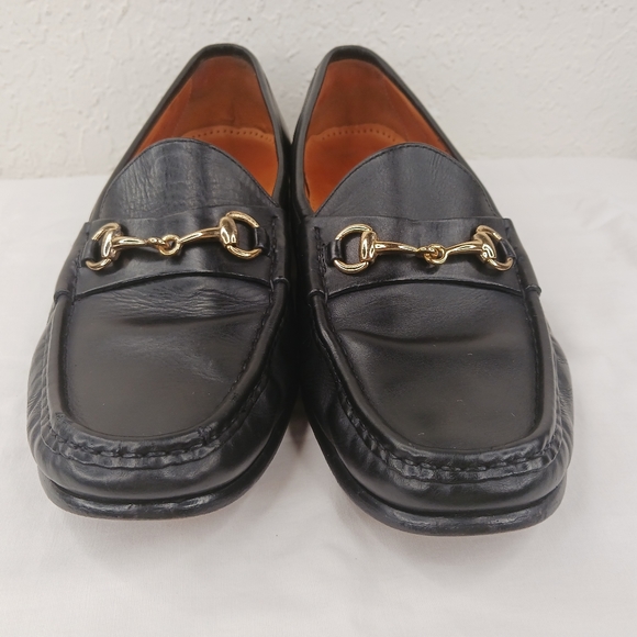 Cole Haan Pinch Maine Classic 9 M Black Equestrian Gold Horse Bit Loafers - Picture 8 of 12